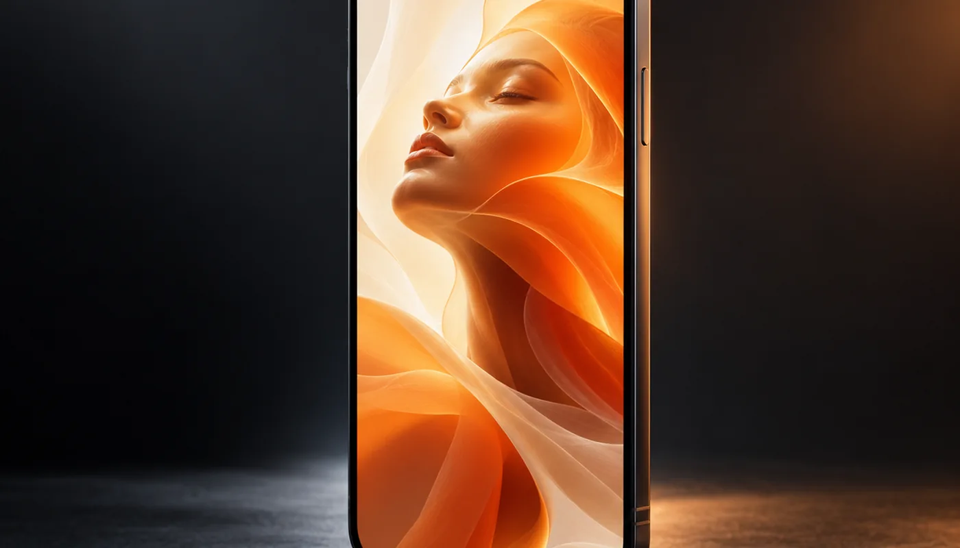 A smartphone showing a premium vertical ghost photoshoot-style video